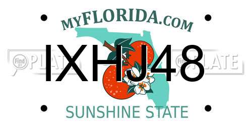 IXHJ48 Florida License Plate