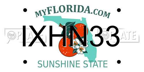 IXHN33 Florida License Plate