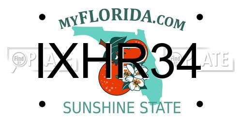 IXHR34 Florida License Plate