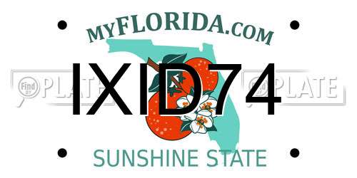 IXID74 Florida License Plate