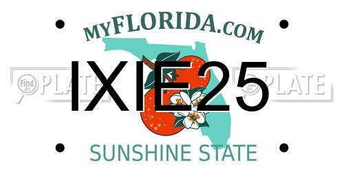 IXIE25 Florida License Plate