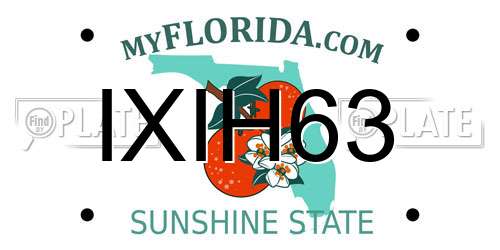 IXIH63 Florida License Plate