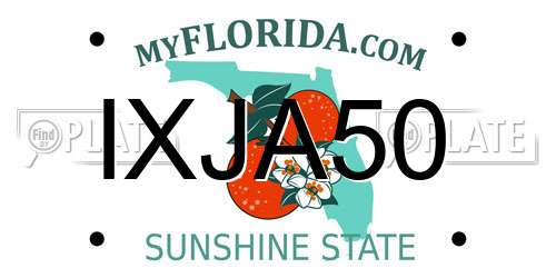 IXJA50 Florida License Plate
