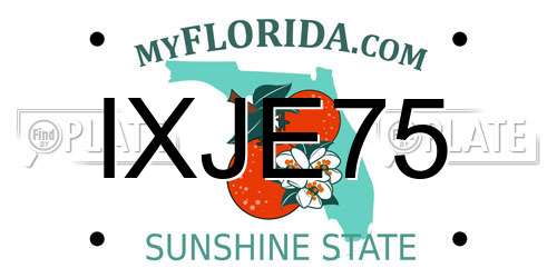 IXJE75 Florida License Plate