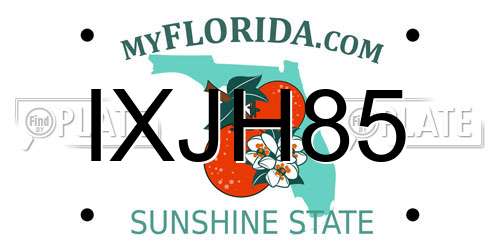 IXJH85 Florida License Plate