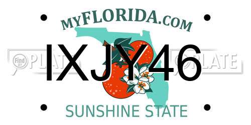 IXJY46 Florida License Plate