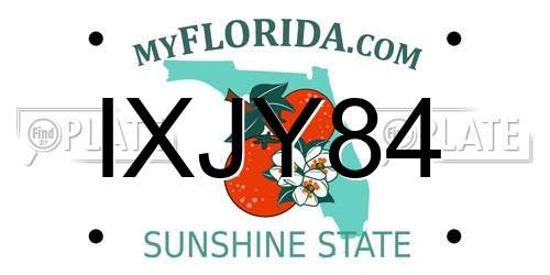 IXJY84 Florida License Plate