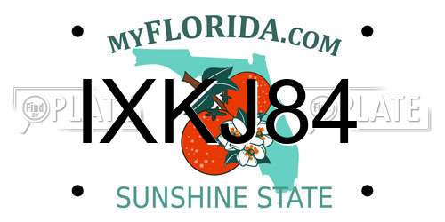 IXKJ84 Florida License Plate