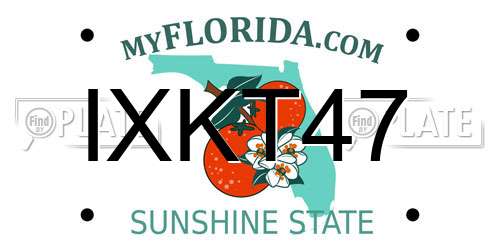 IXKT47 Florida License Plate