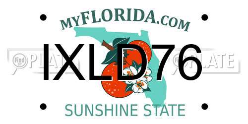 IXLD76 Florida License Plate
