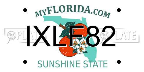 IXLF82 Florida License Plate