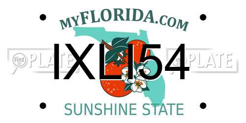 IXLI54 Florida License Plate
