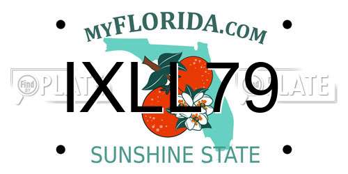 IXLL79 Florida License Plate