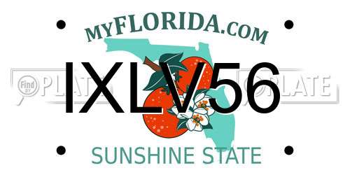 IXLV56 Florida License Plate