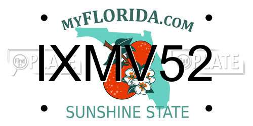 IXMV52 Florida License Plate