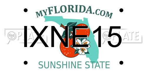 IXNE15 Florida License Plate