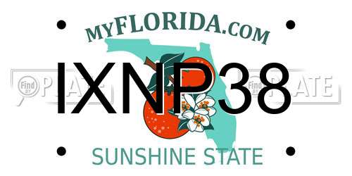 IXNP38 Florida License Plate