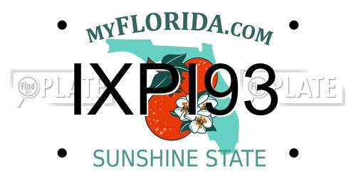IXPI93 Florida License Plate