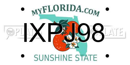 IXPJ98 Florida License Plate