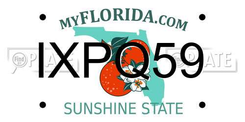 IXPQ59 Florida License Plate