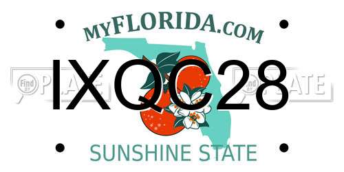 IXQC28 Florida License Plate