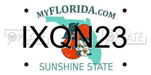 IXQN23 Florida License Plate