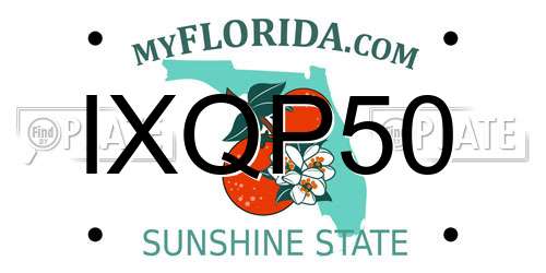 IXQP50 Florida License Plate