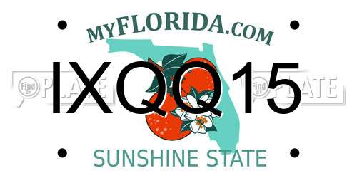 IXQQ15 Florida License Plate