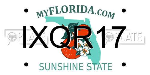 IXQR17 Florida License Plate