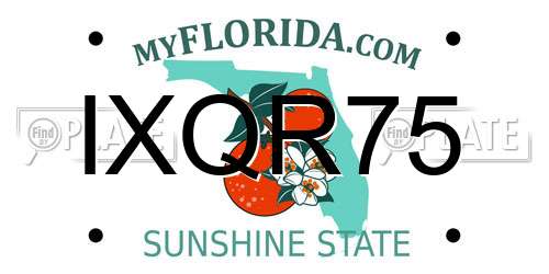 IXQR75 Florida License Plate