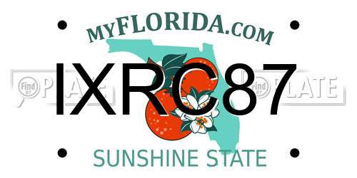 IXRC87 Florida License Plate