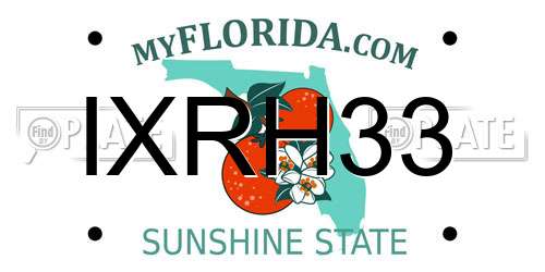 IXRH33 Florida License Plate
