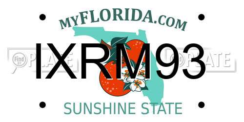 IXRM93 Florida License Plate