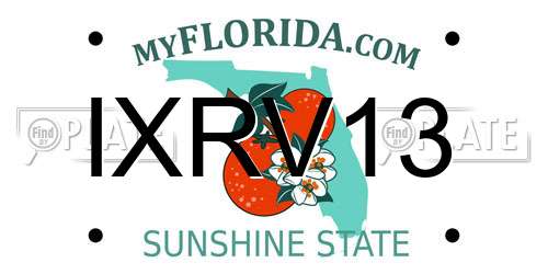 IXRV13 Florida License Plate