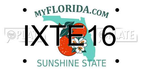 IXTE16 Florida License Plate