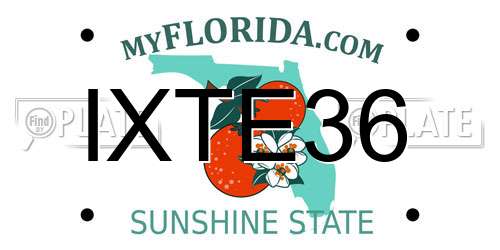 IXTE36 Florida License Plate