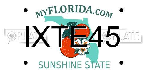 IXTE45 Florida License Plate