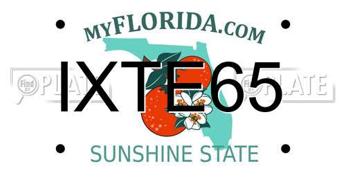 IXTE65 Florida License Plate