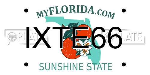 IXTE66 Florida License Plate