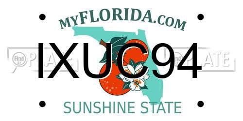 IXUC94 Florida License Plate