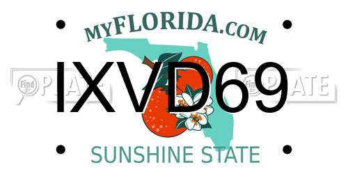 IXVD69 Florida License Plate