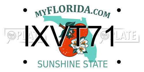 IXVT71 Florida License Plate