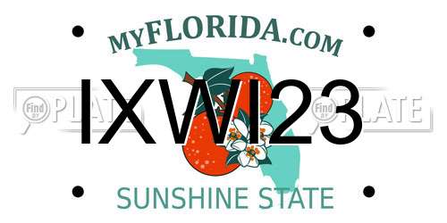 IXWI23 Florida License Plate