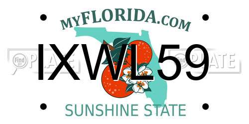 IXWL59 Florida License Plate