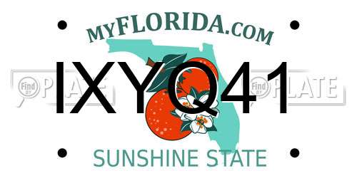 IXYQ41 Florida License Plate