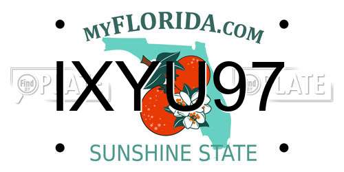 IXYU97 Florida License Plate