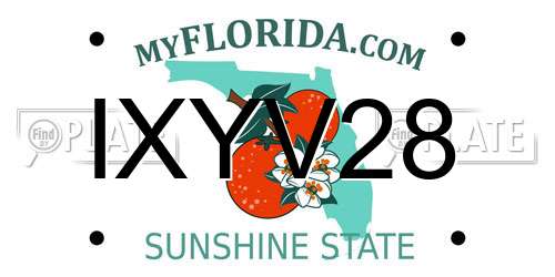IXYV28 Florida License Plate