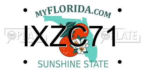 IXZC71 Florida License Plate