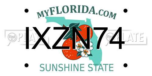 IXZN74 Florida License Plate