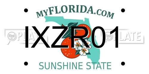 IXZR01 Florida License Plate